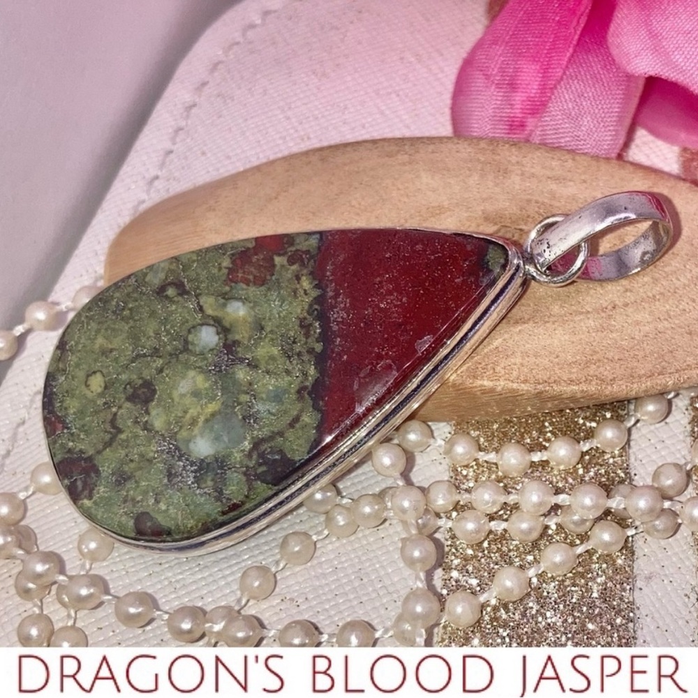 Dragon's Blood Jasper Gemstone Pendant Necklace